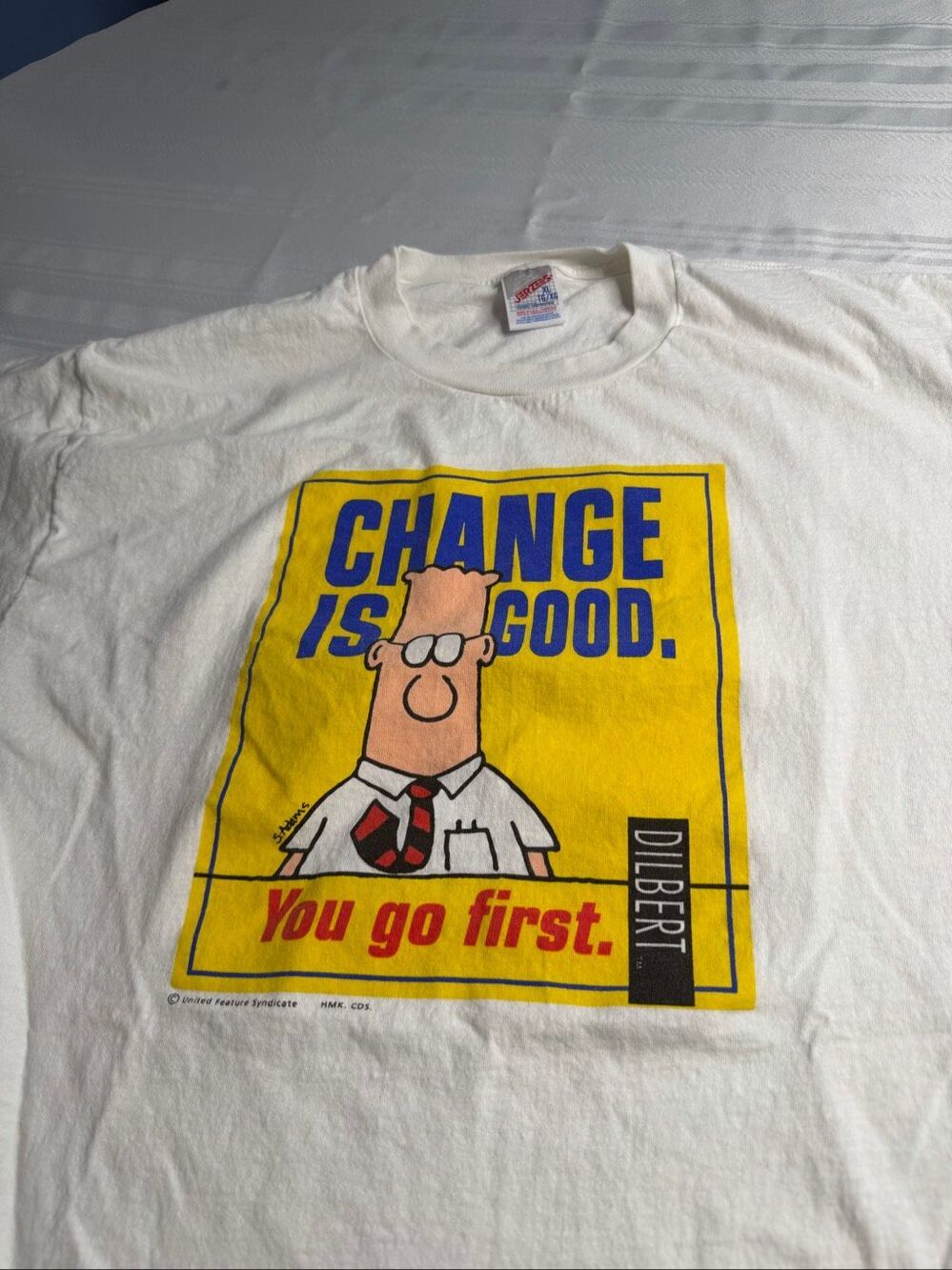 Dilbert Change Is Good You Go First Vintage T-Shirt Scott Adams Comic 90s Sz XL - Picture 3 of 8